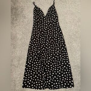 Dress Forum Black and White Spaghetti Strap Midi Sundress